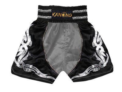 Pantaloncini boxe, pantaloncini da boxe : KNBSH-202-Argento-Nero